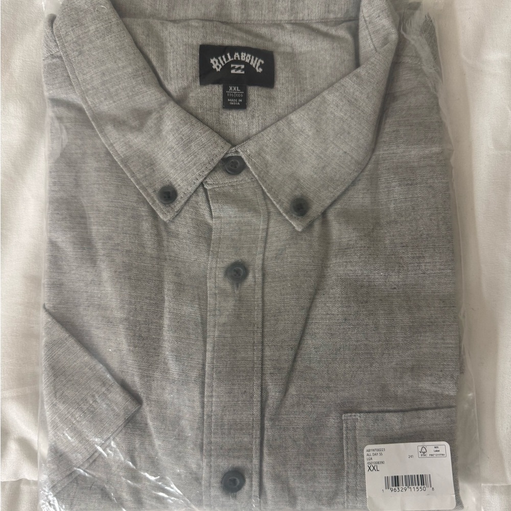 Brand New Billabong Charcoal Stretch Woven Shirt